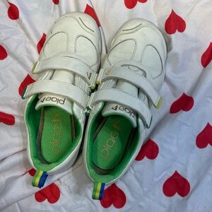 PLAE White and Green Kids Sneakers